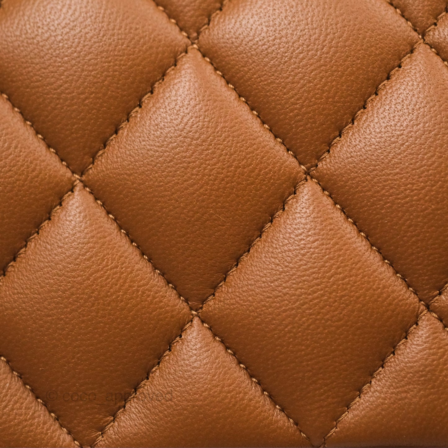 Chanel Classic M/L Medium Flap Quilted Brown Lambskin Gold Hardware