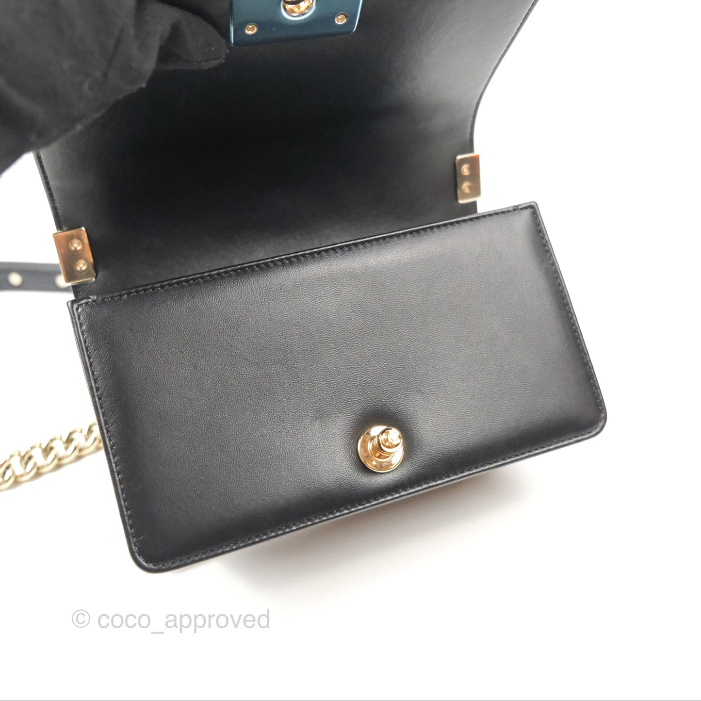 Chanel Small Boy Chevron Black Lambskin Gold Hardware