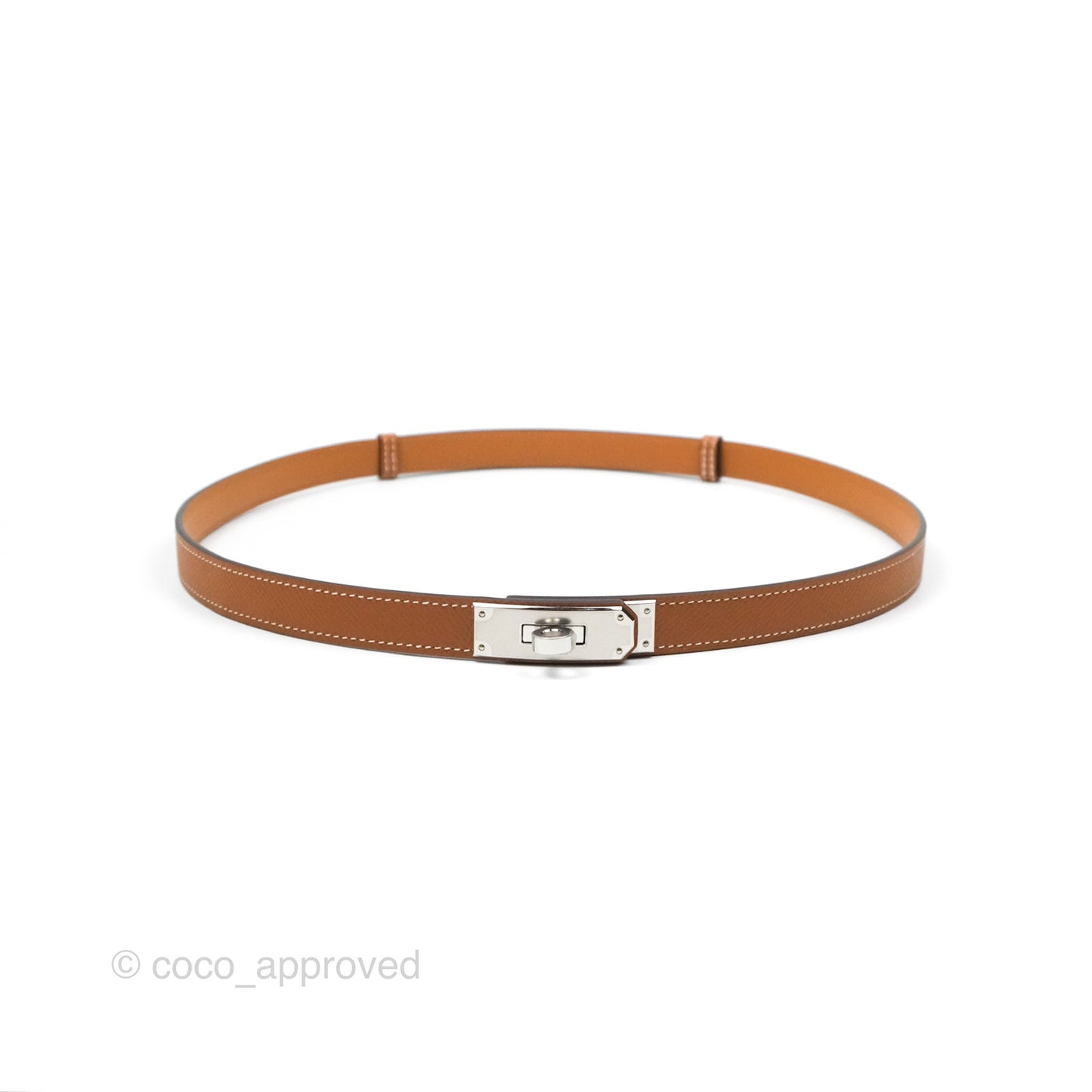 Hermès Epsom Kelly Buckle Belt Palladium Hardware
