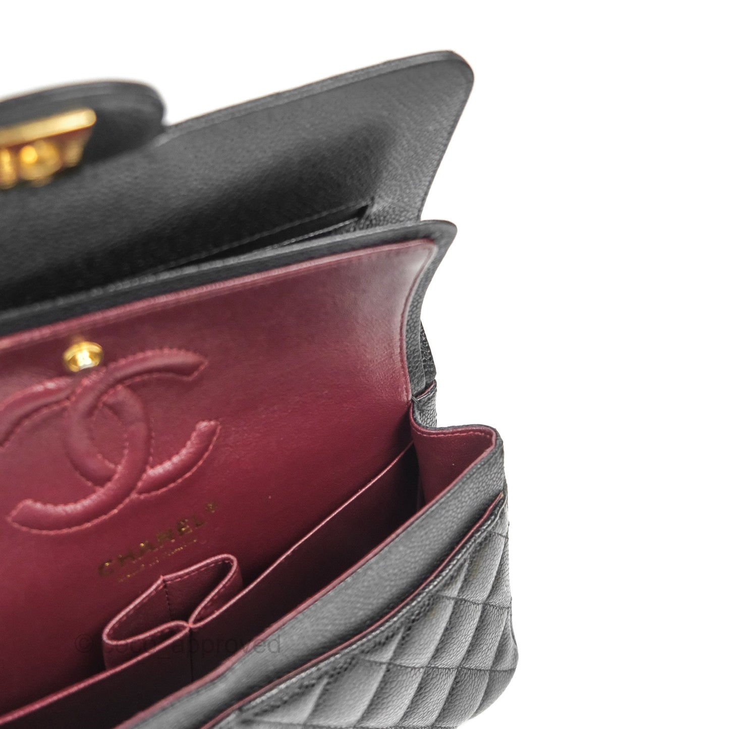 Chanel Small Classic Flap Quilted Black Caviar Gold Hardware