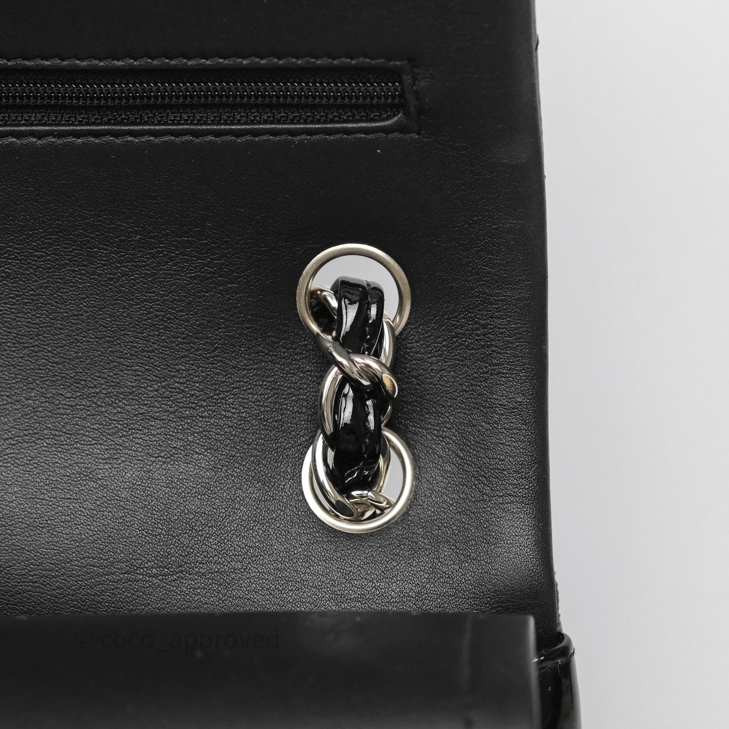 Chanel Jumbo Double Flap Black Patent Silver Hardware⁣⁣