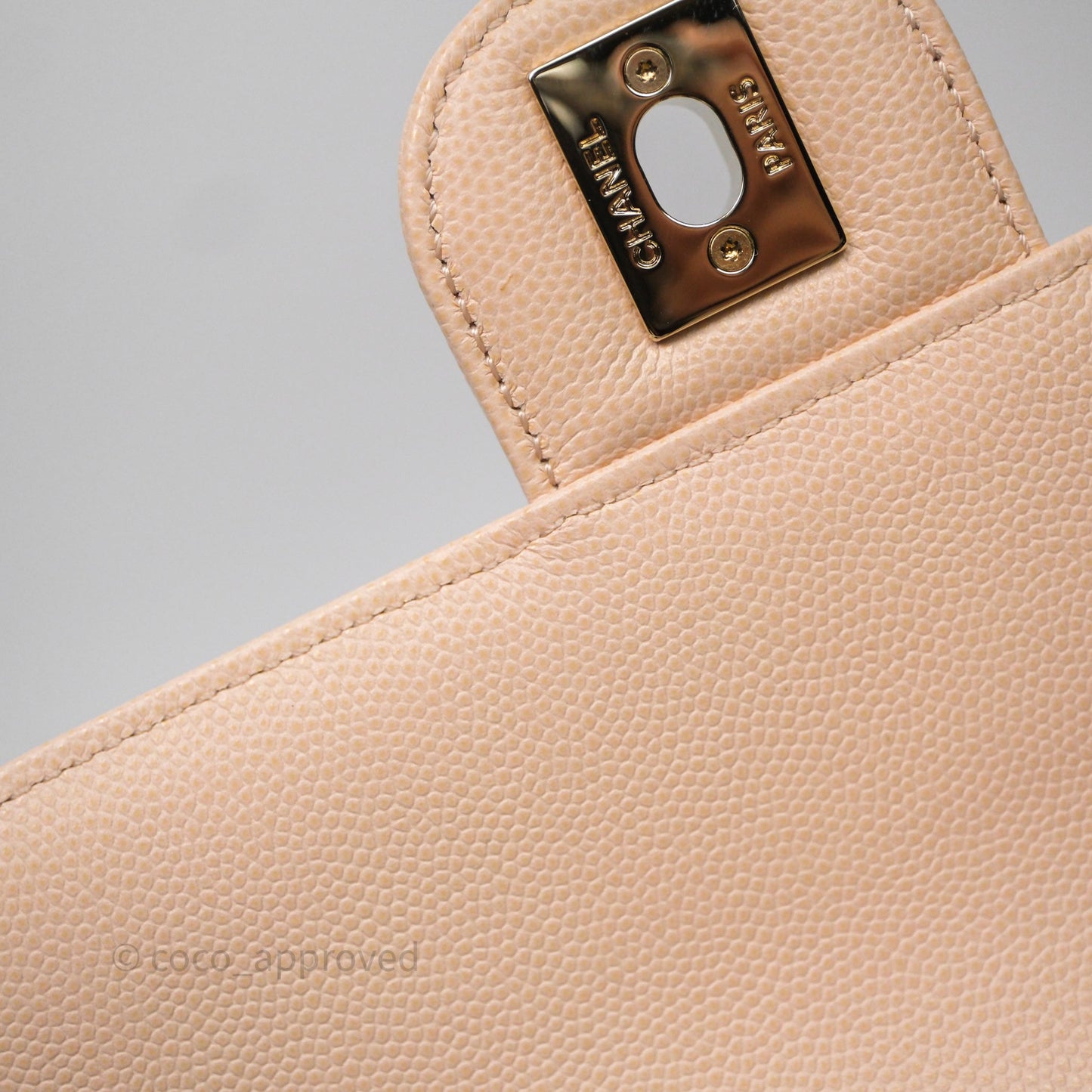 Chanel Small Like The Wallet Flap Quilted Light Beige Pink Caviar Gold Hardware 22C