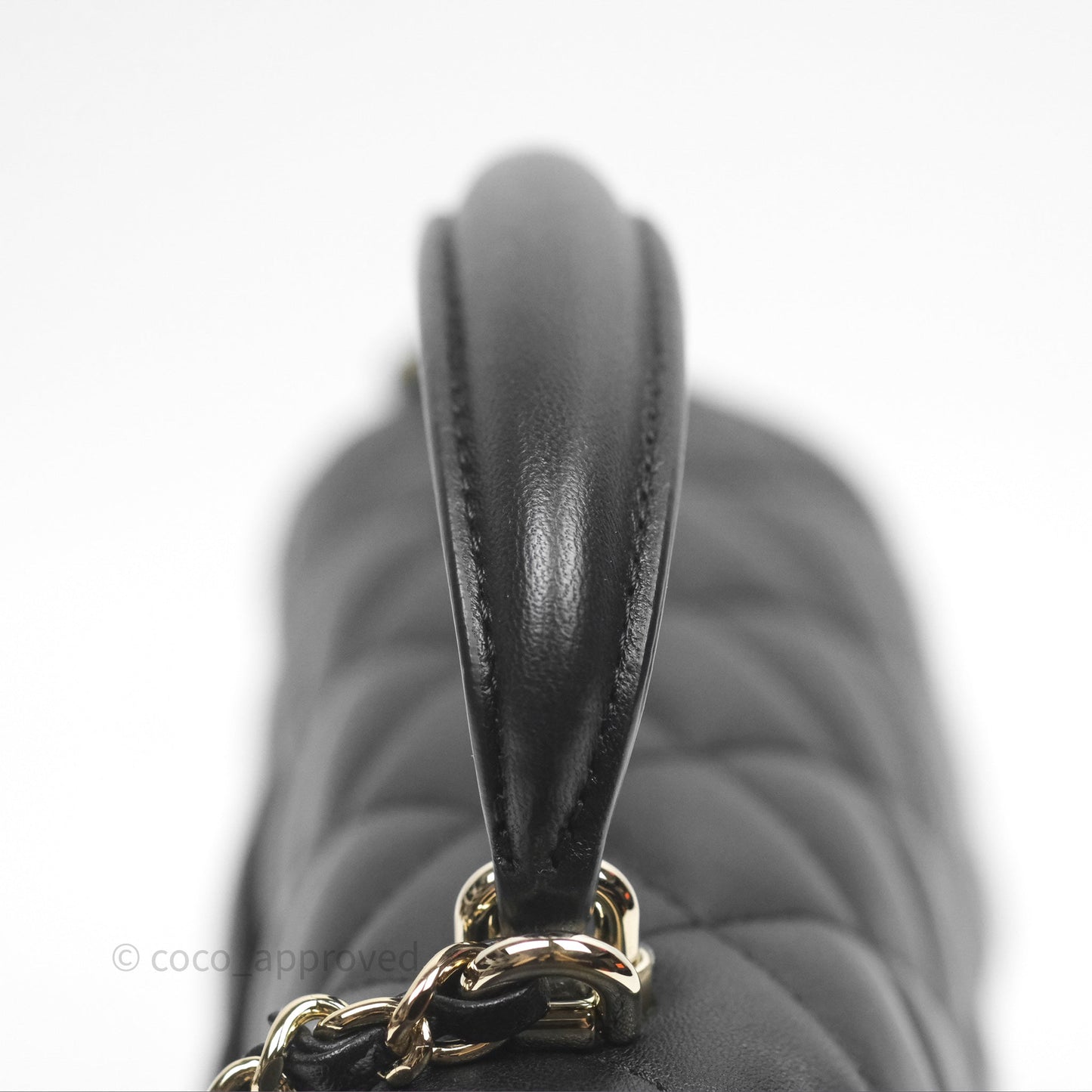 Chanel Top Handle Mini Rectangular Flap Black Lambskin Gold Hardware