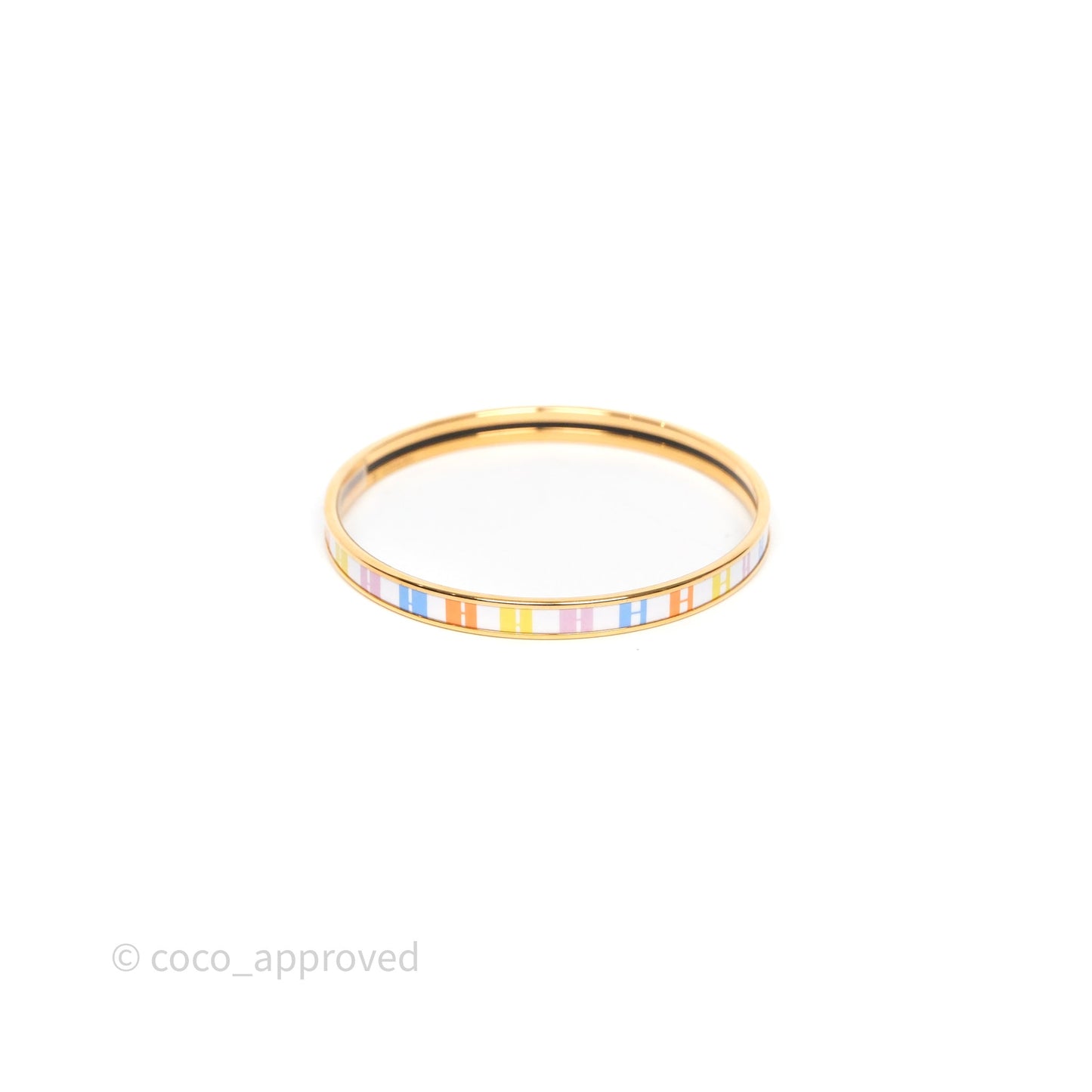 Hermès OP'H Bangle White/ Multicolor Rose Gold Hardware