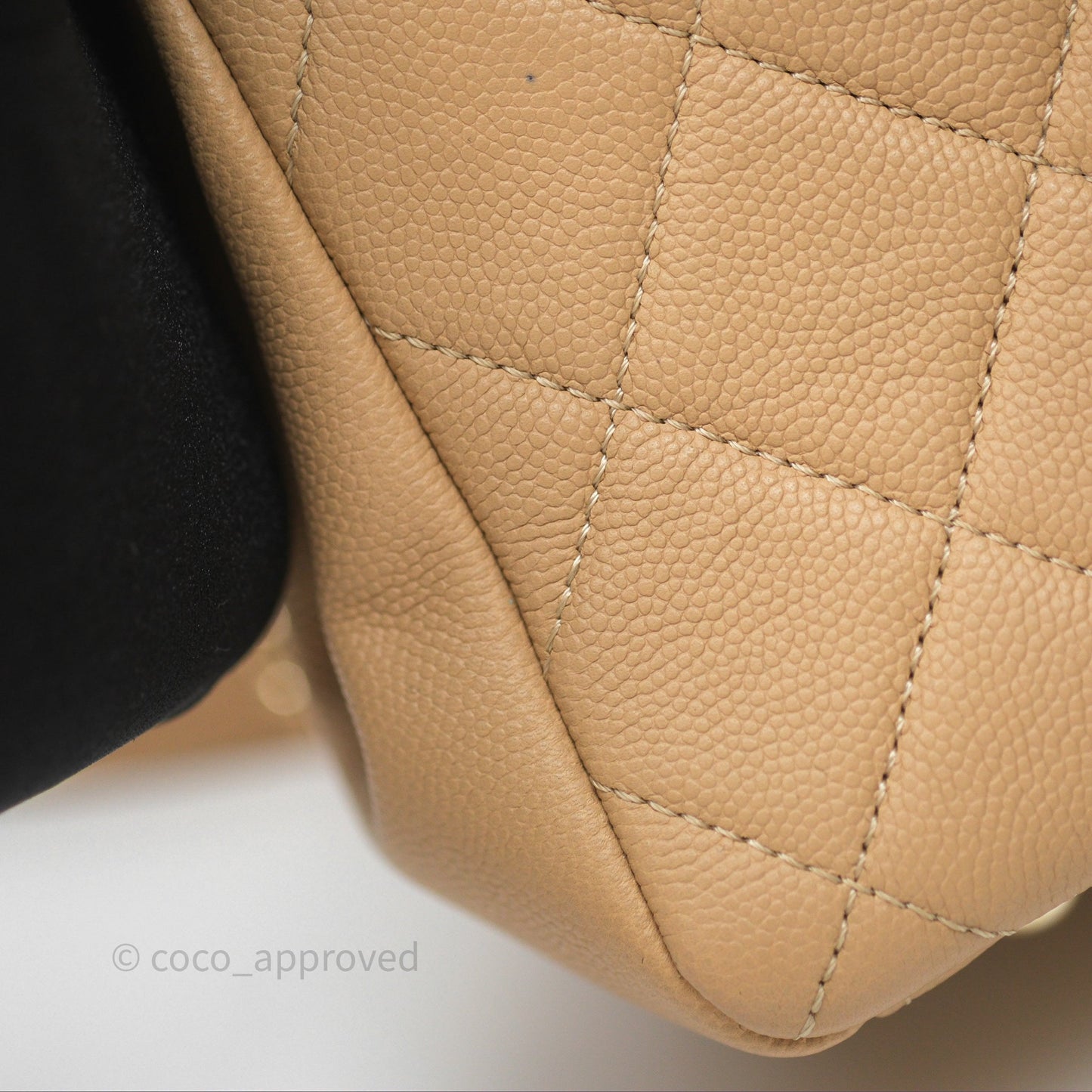 Chanel Quilted Small Business Affinity Flap Beige Caviar Gold Hardware