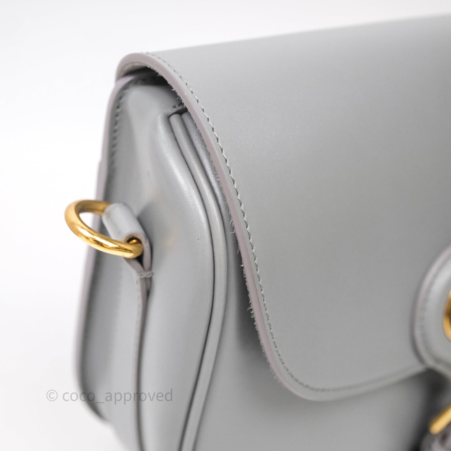Christian Dior Medium Bobby Flap Grey Box Calfskin