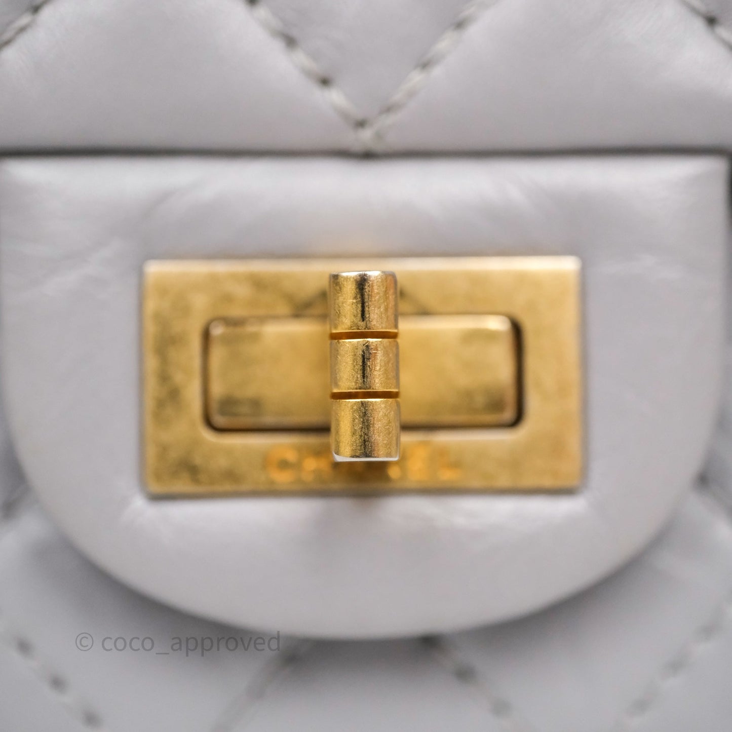 Chanel Mini Reissue 224 Grey Aged Calfskin Aged Gold Hardware