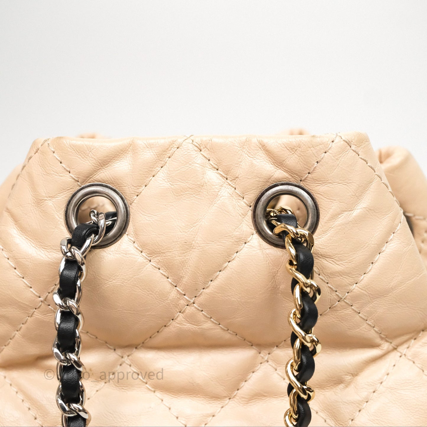 Chanel Quilted Small Gabrielle Backpack Black/Beige Aged Calfskin
