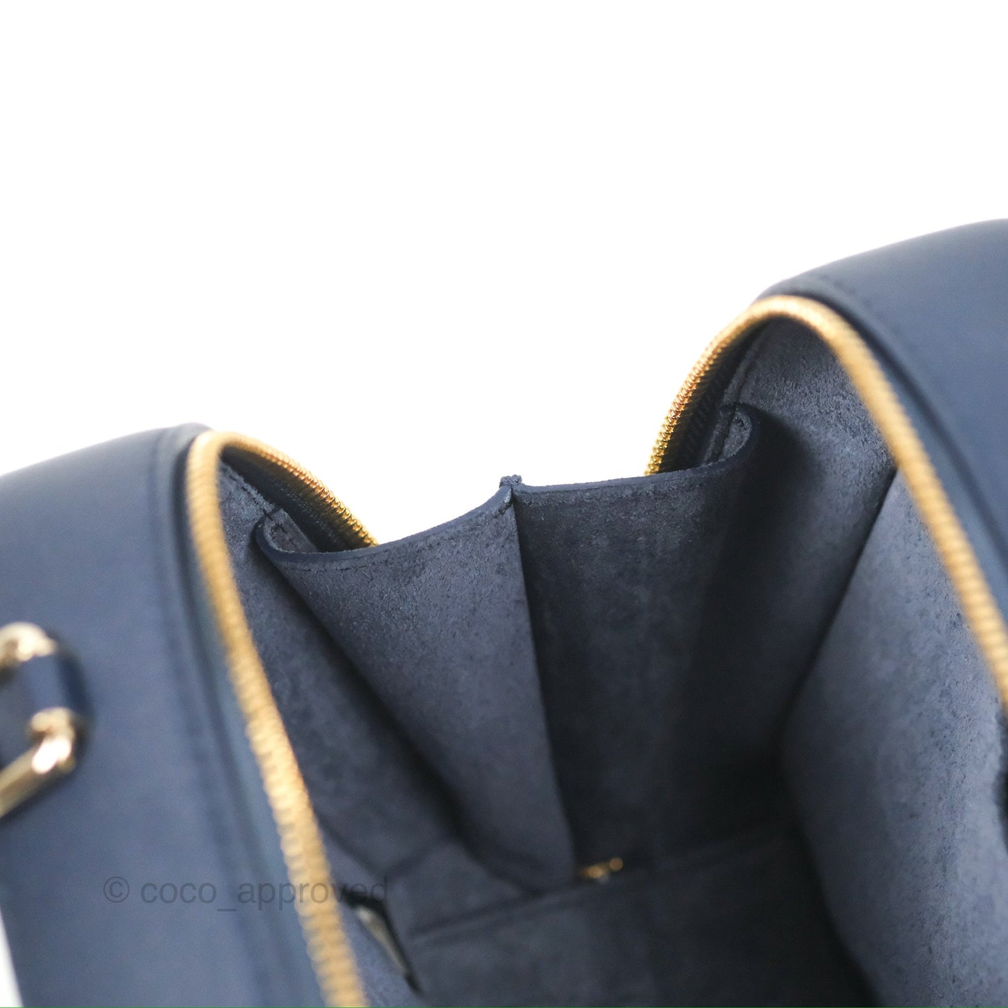 Chanel Quilted Travel Kit Vanity Case Navy Calfskin Gold Hardware