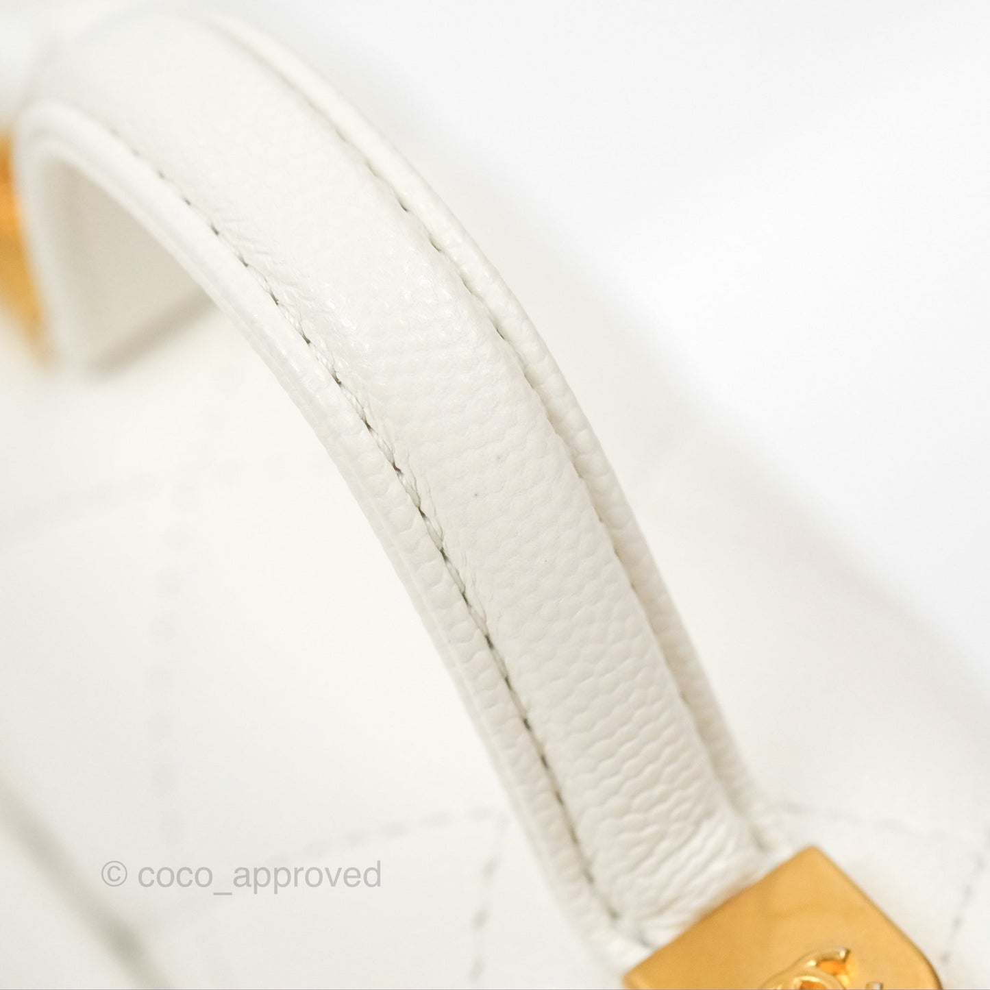 Chanel Mini School Memory Top Handle Flap White Caviar 22K