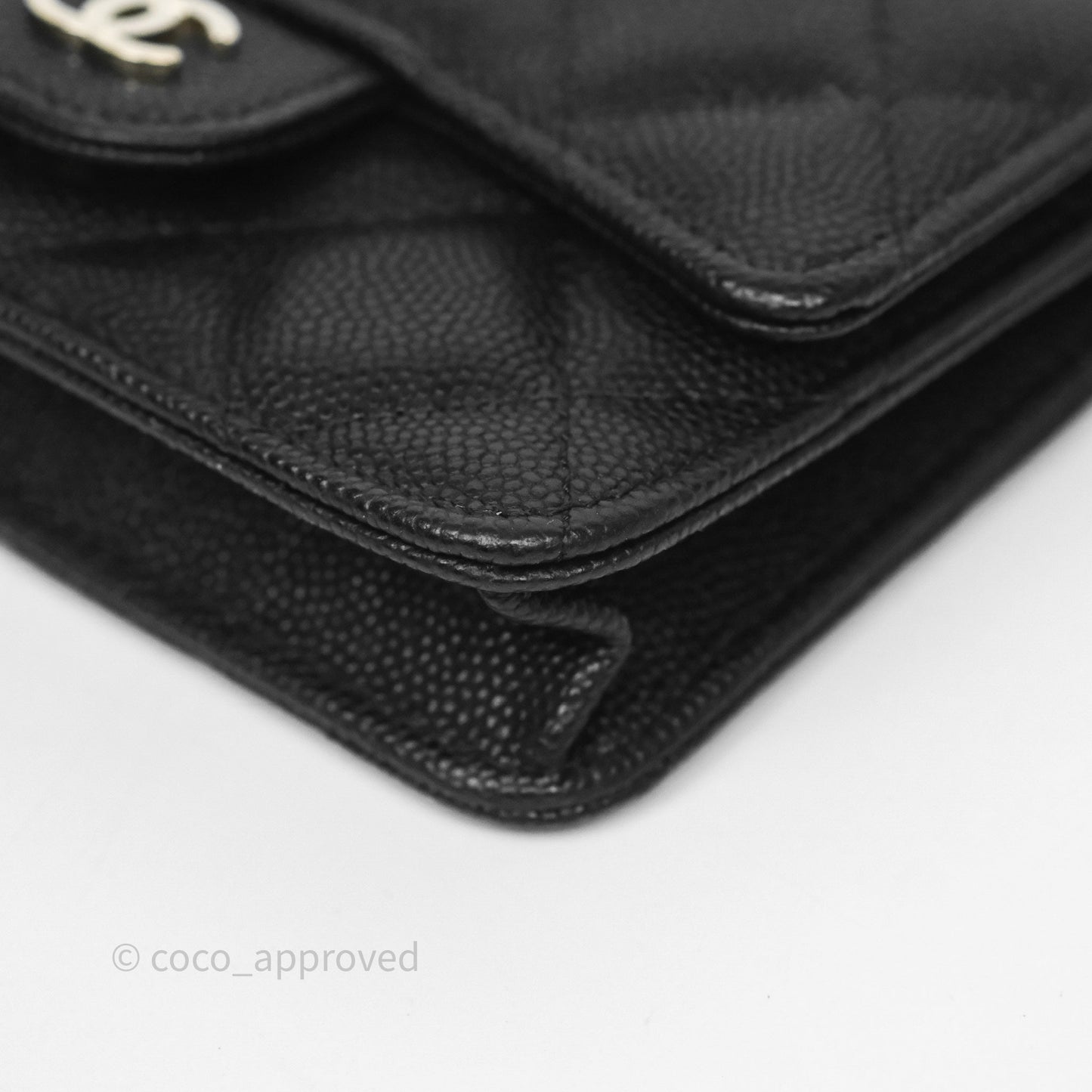 Chanel Mini Wallet With Chain Black Caviar Gold Hardware
