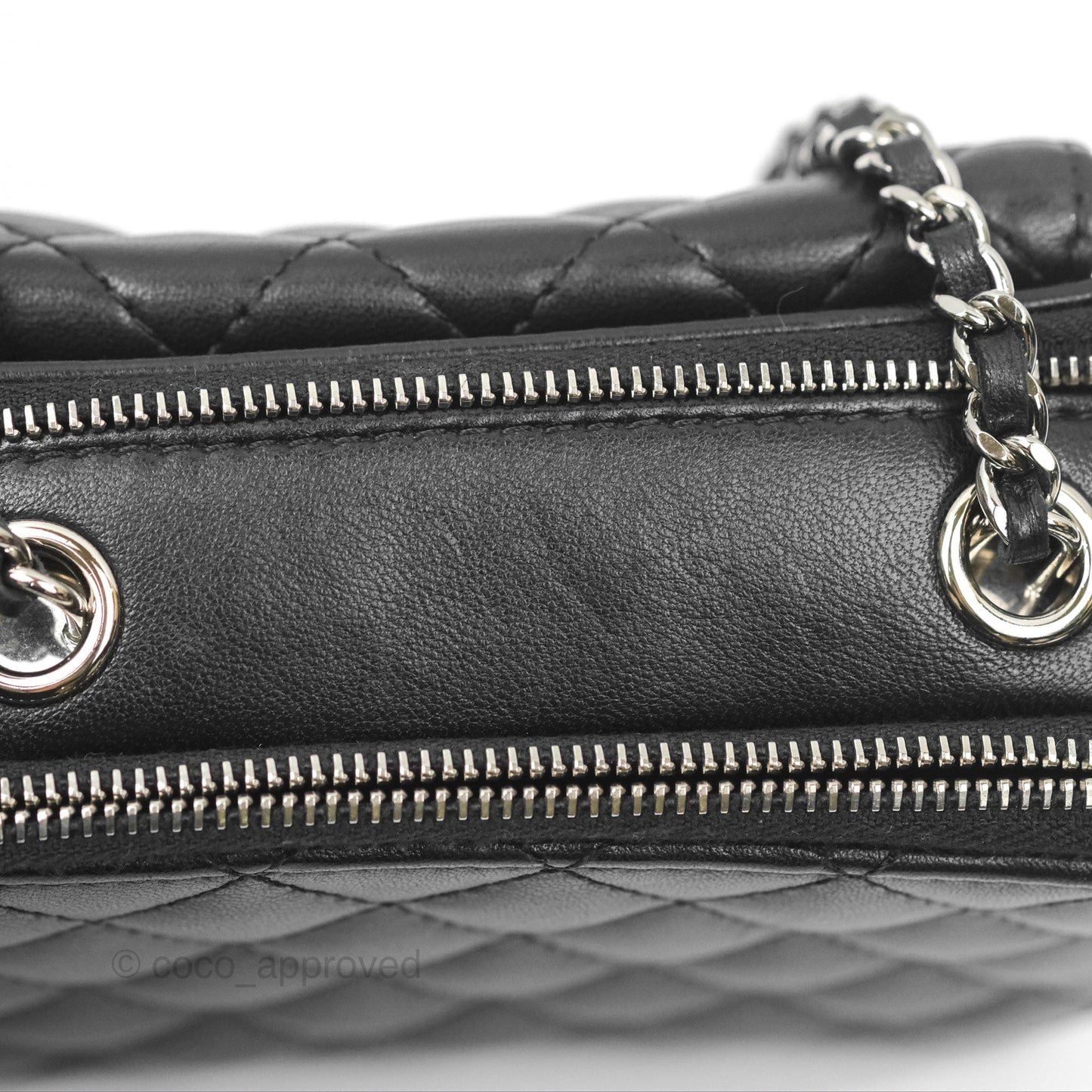 Chanel Small Pocket Box Camera Case Black Lambskin Silver Hardware