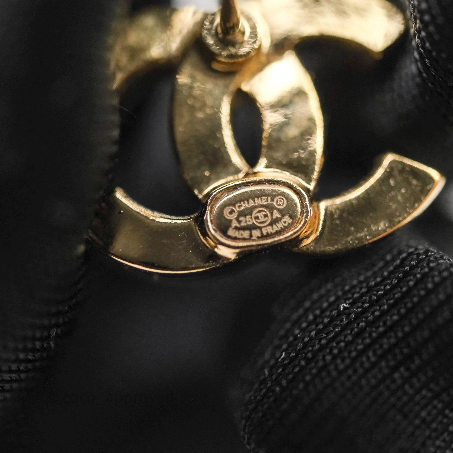 Chanel Crystal CC Earrings Gold Tone 25A