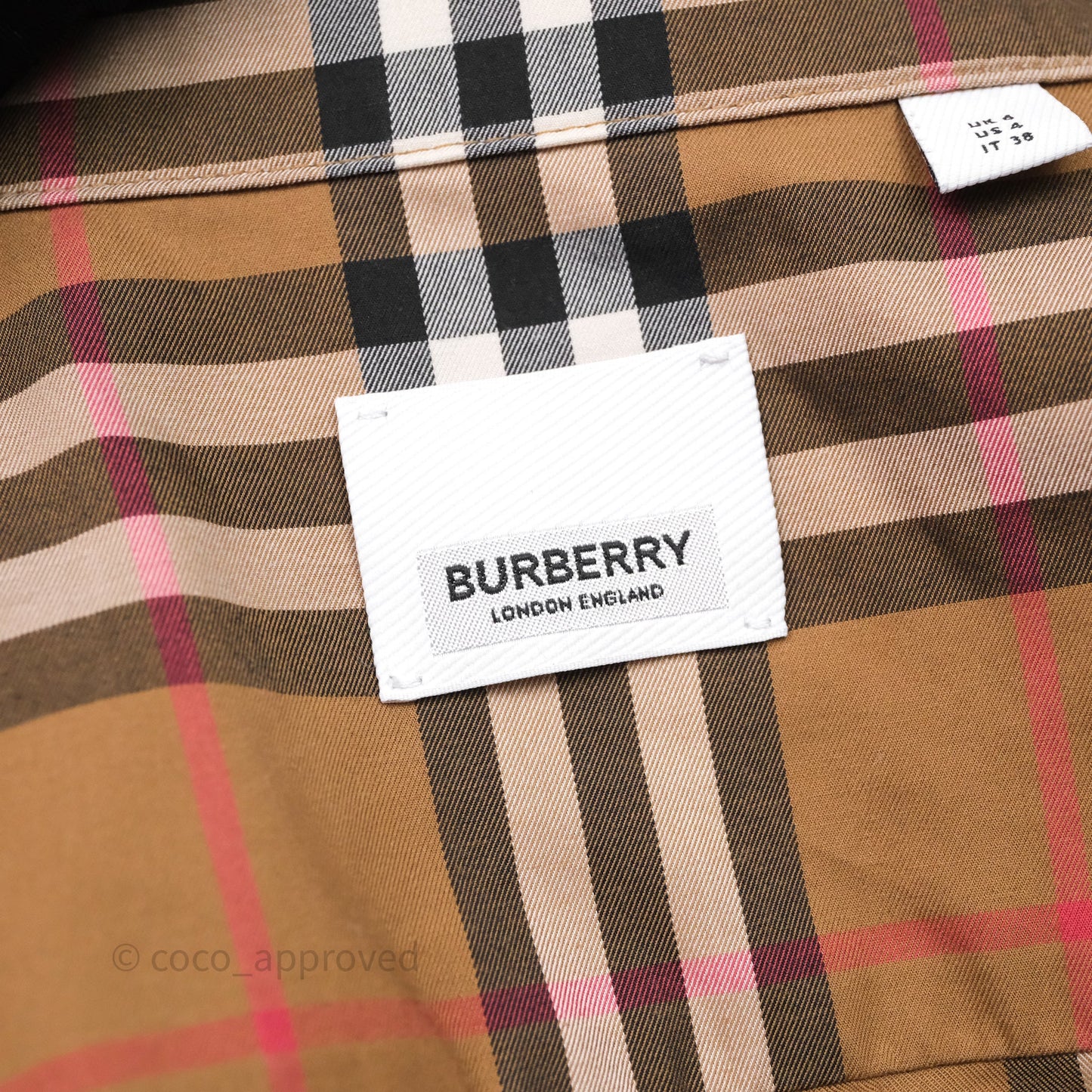Burberry Check Shirt Dress Brown Size 38