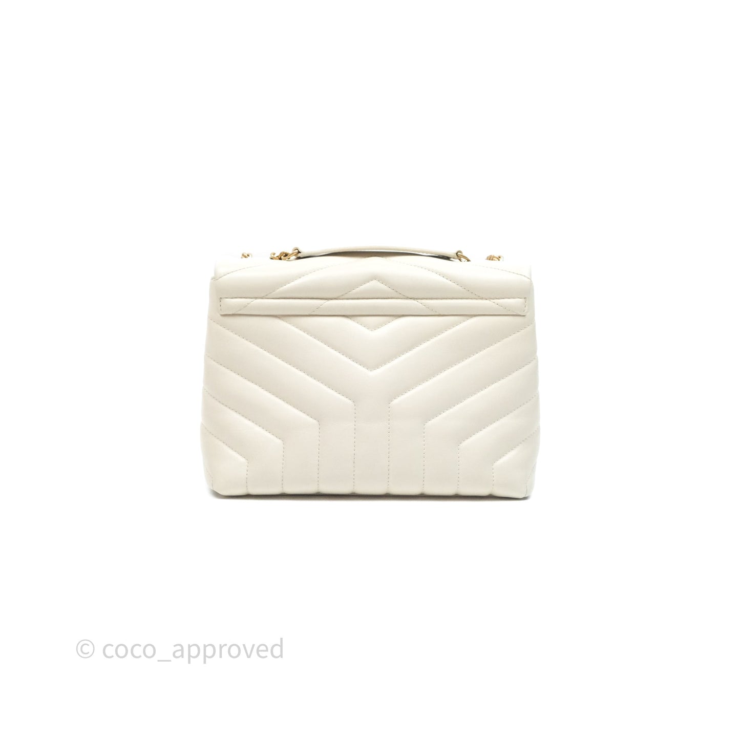 Saint Laurent Loulou Small Flap Bag Ivory Light Beige Gold Hardware