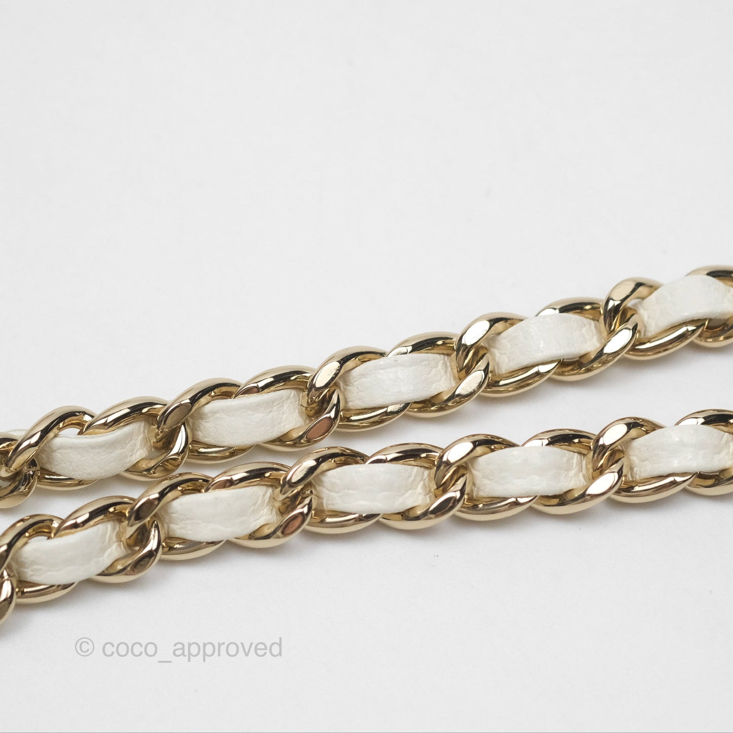 Chanel Mini Coco Handle White Caviar Gold Hardware