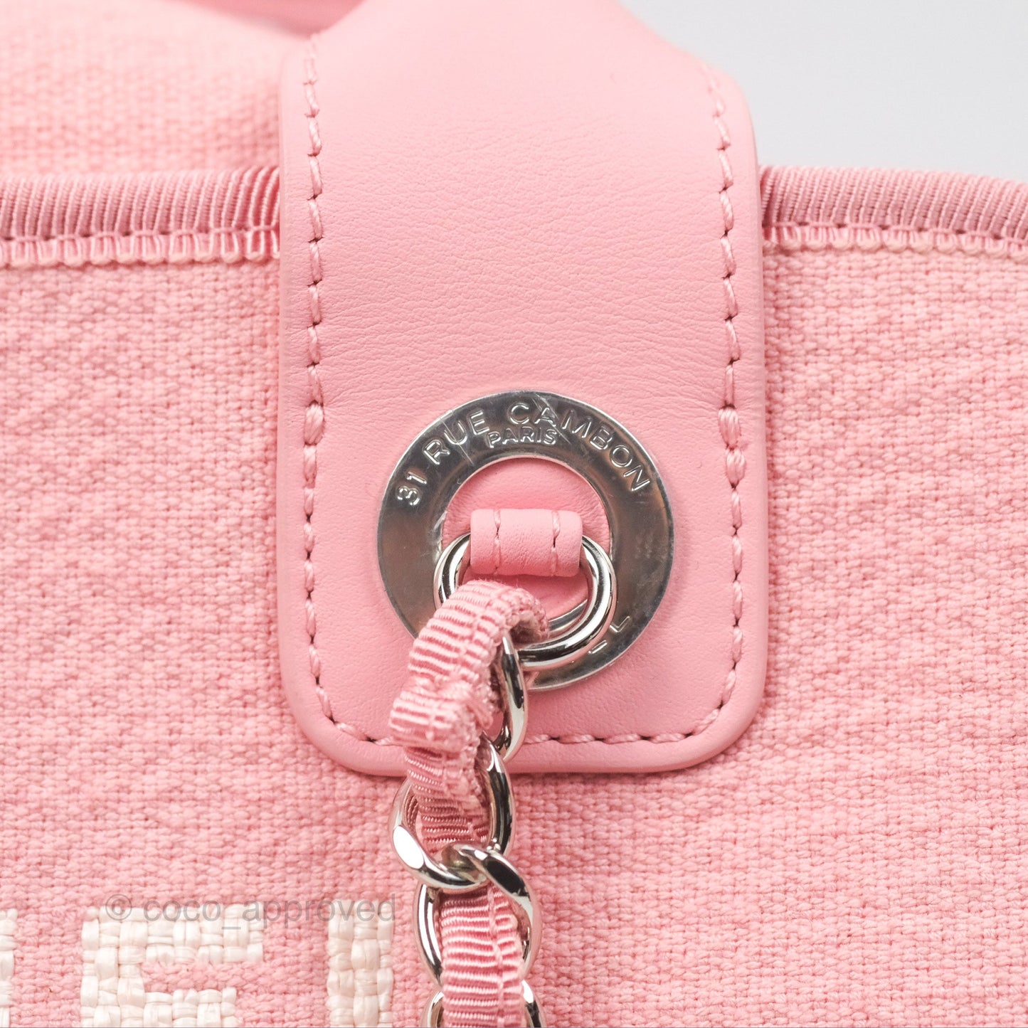 Chanel Deauville Bowling Bag Pink Silver Hardware