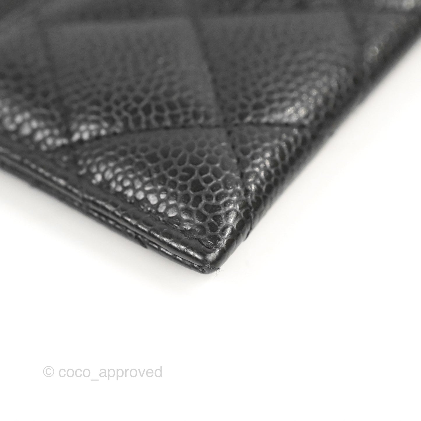 Chanel Classic Flat Card Holder Black Caviar Gold Hardware