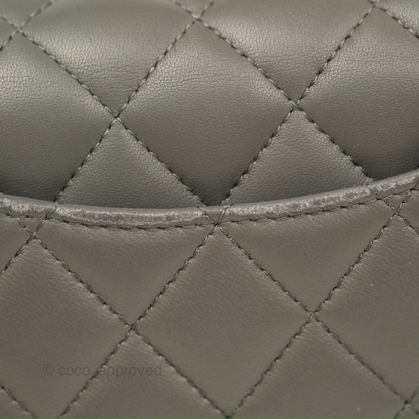 Chanel Top Handle Mini Rectangular Flap Bag Grey Lambskin Gold Hardware