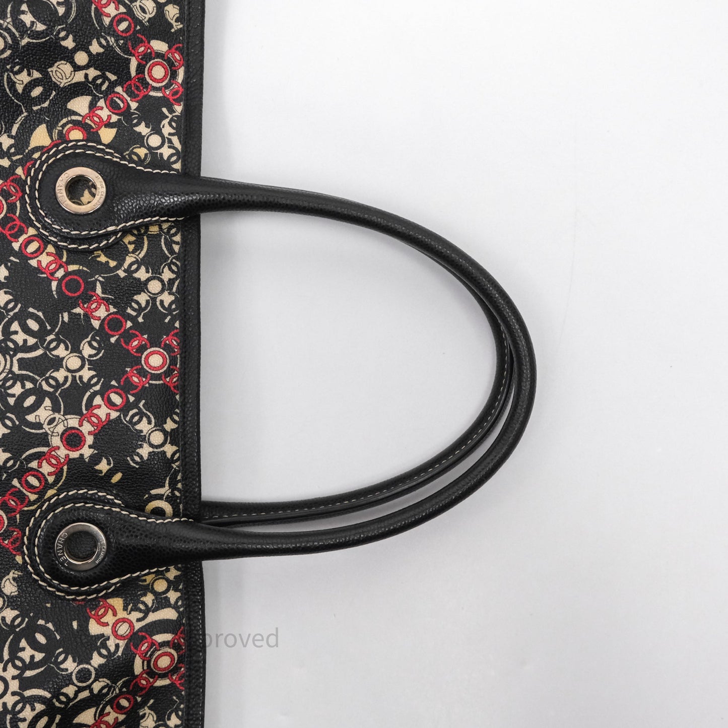 Chanel CC Print Logo Tote Bag Black