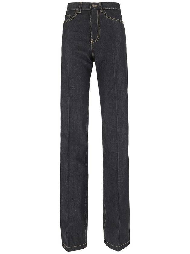 Luxury Saint Laurent Clyde Flared Straight Jeans Black