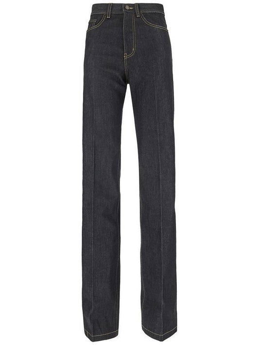 Luxury Saint Laurent Clyde Flared Straight Jeans Black