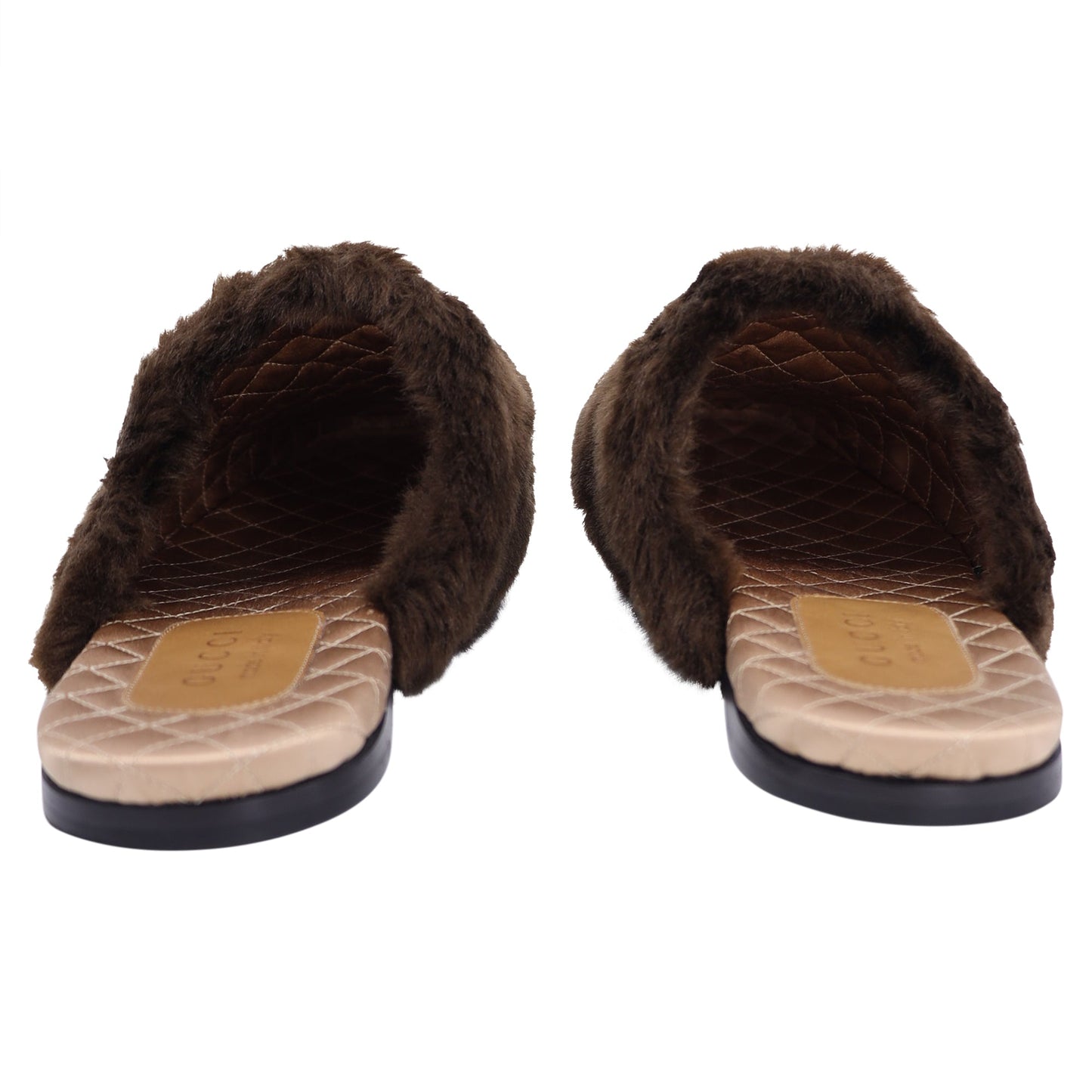 Luxury Gucci Trending 2025 Mule Slippers in Black and Brown Leather And Faux Fur