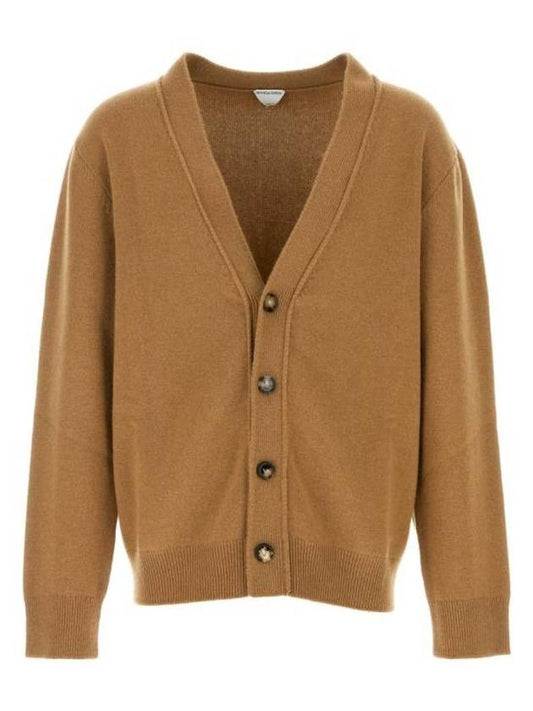 Luxury Bottega Veneta V Neck Cashmere Cardigan Brown