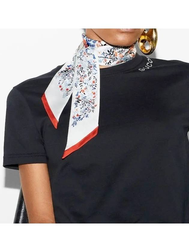 Luxury Gucci Trending 2025 Floral Print Silk Neck Bow Navy Red
