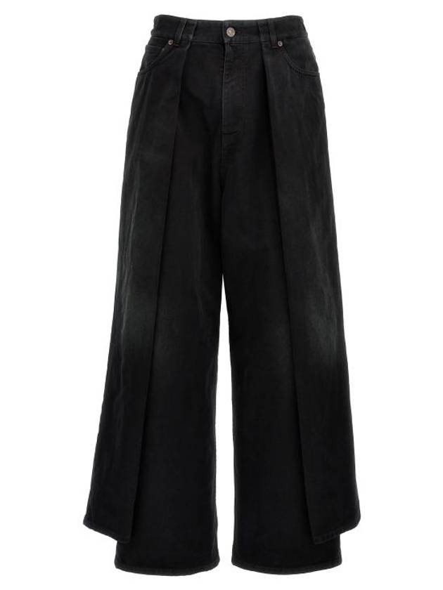 Luxury Balenciaga Double Side Jeans Black