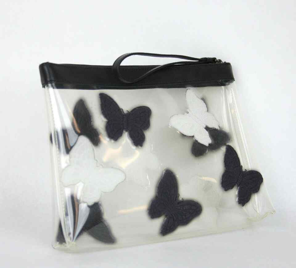 Luxury Bottega Veneta Women's clear Wristlet Clutch Bag Butterfly