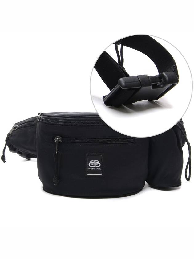 Luxury Balenciaga Logo Patch Bottle Holder Belt Bag Black
