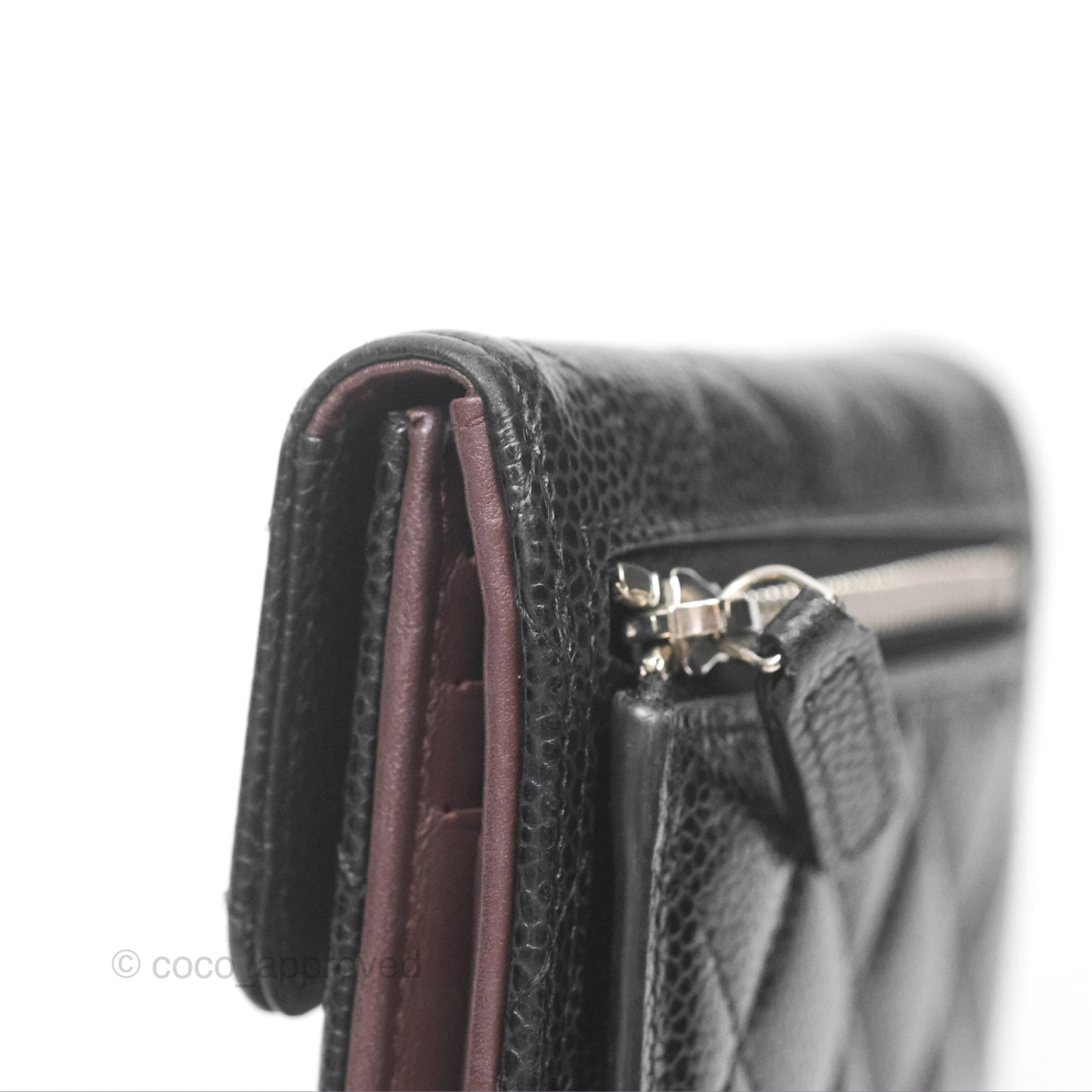 Chanel Classic Short Flap Wallet Black Caviar Silver Hardware