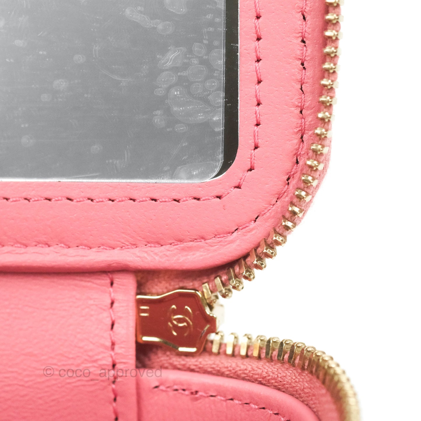 Chanel Mini Top Handle Vanity With Chain Pink Lambskin Gold Hardware