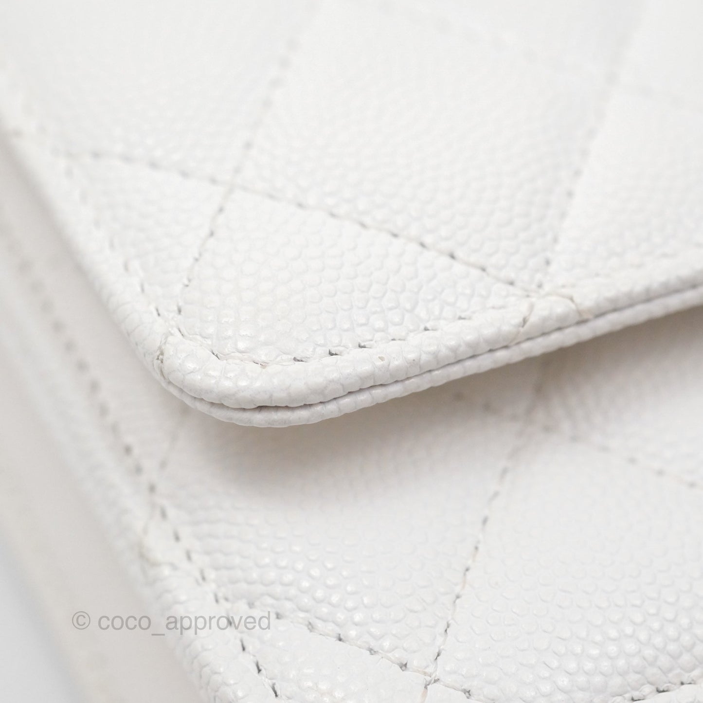Chanel Quilted Classic Wallet on Chain WOC White Caviar Gold Hardware