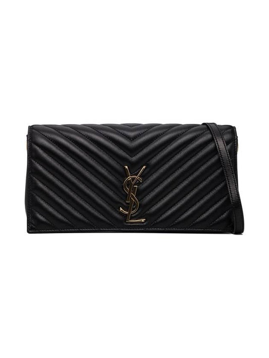 Luxury Saint Laurent Kate 99 Chain Quilted Lambskin Shoulder Bag Black