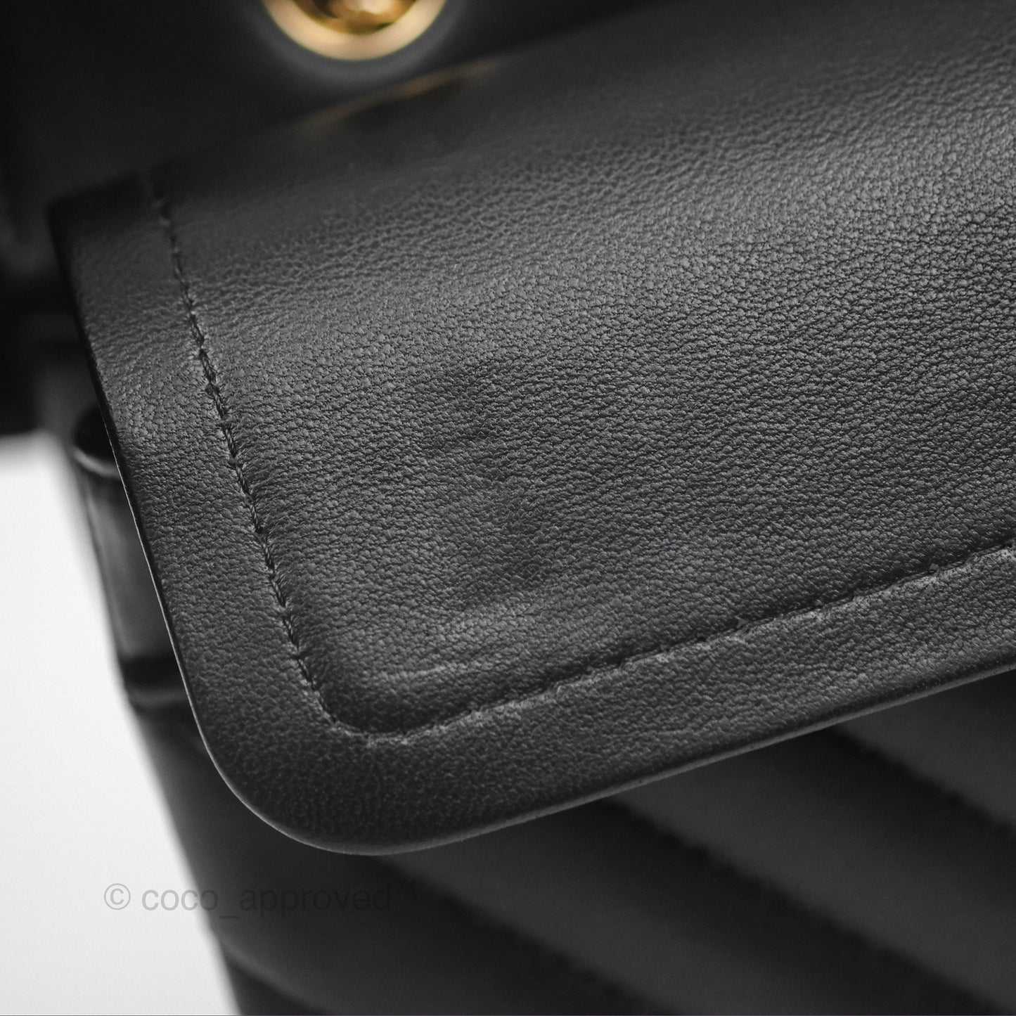 Chanel Small Classic Flap Chevron Black Lambskin Gold Hardware