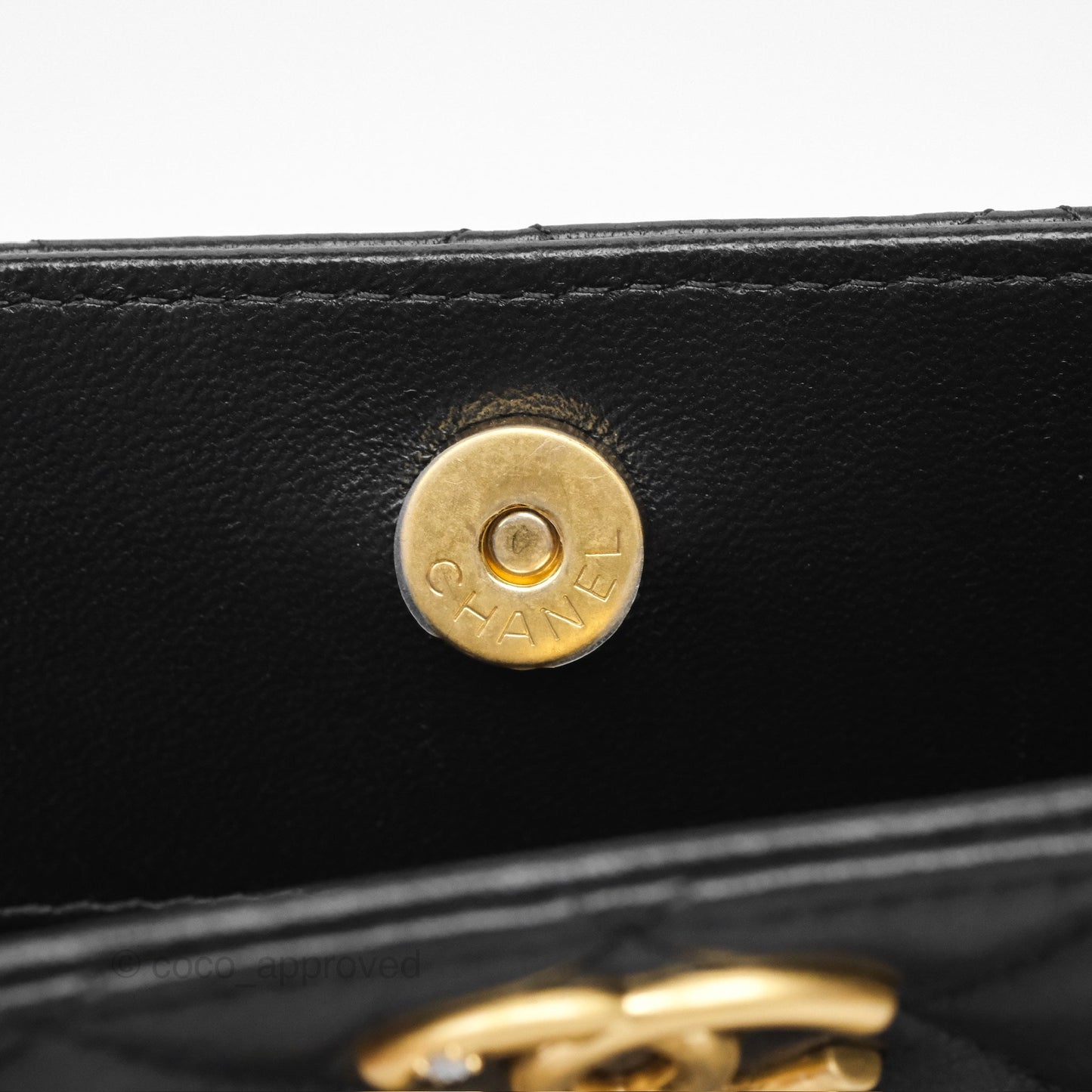 Chanel Clutch With Chain Black Lambskin Gold Hardware 23A
