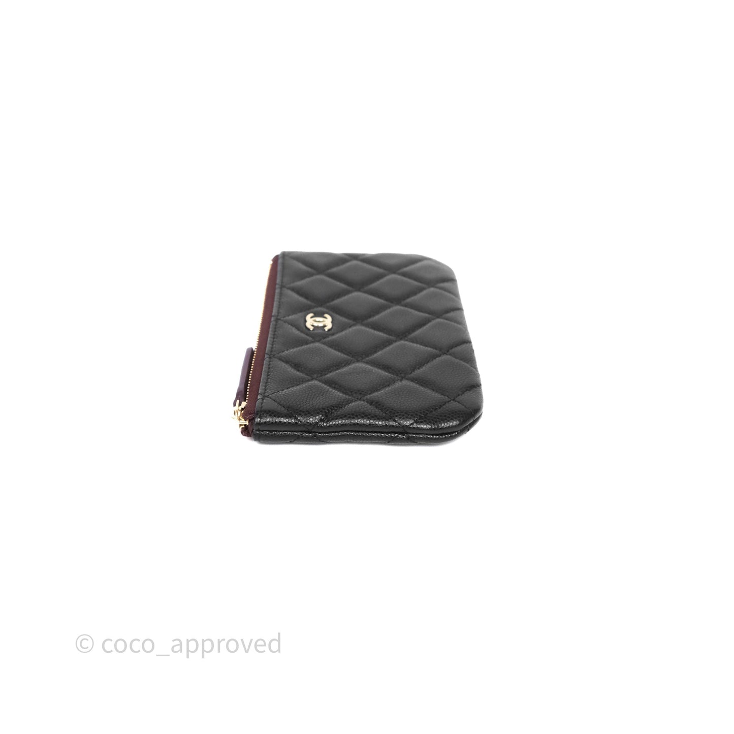 Chanel Quilted Mini O case Black Caviar Gold Hardware