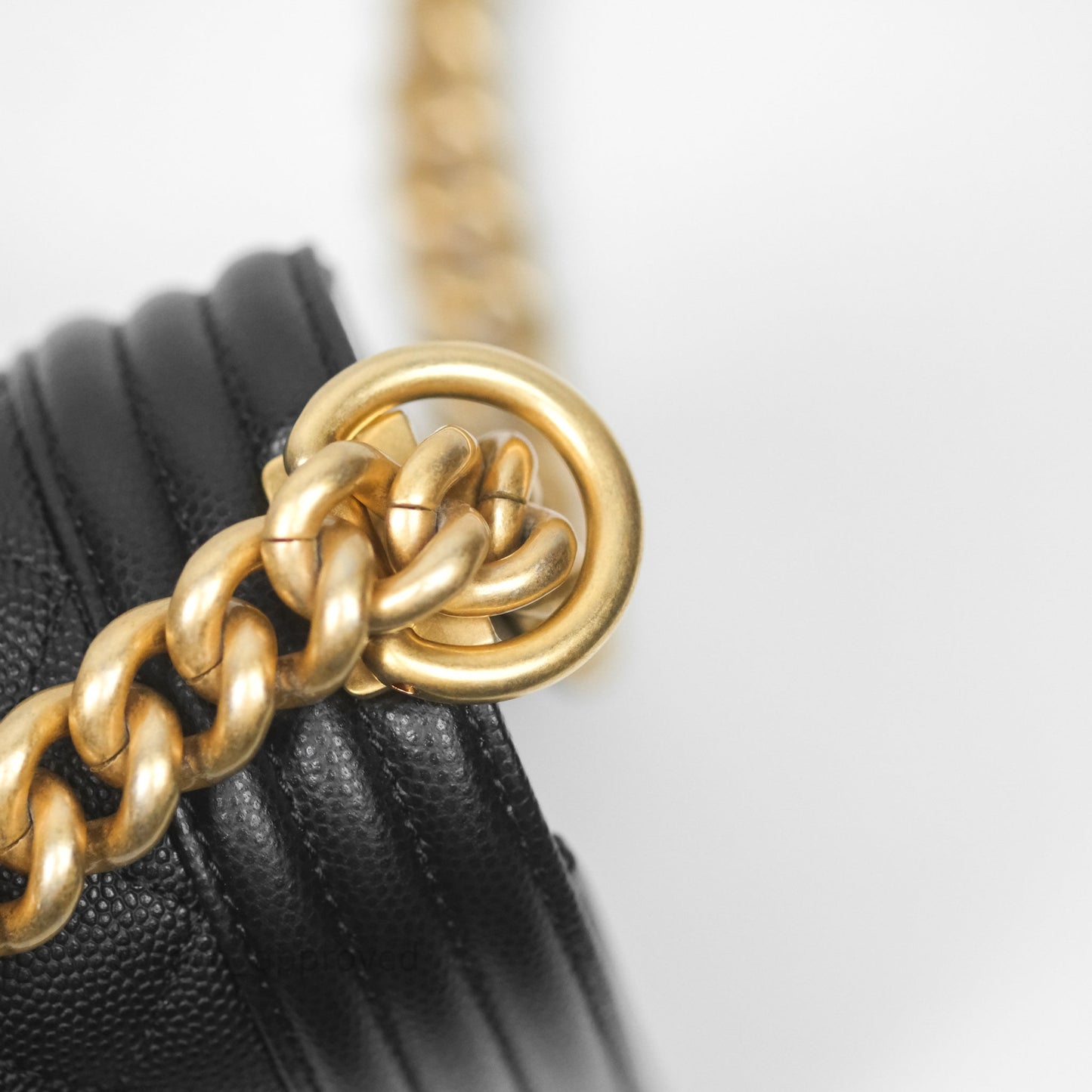 Chanel Quilted Medium Boy Black Caviar Aged Gold Hardware