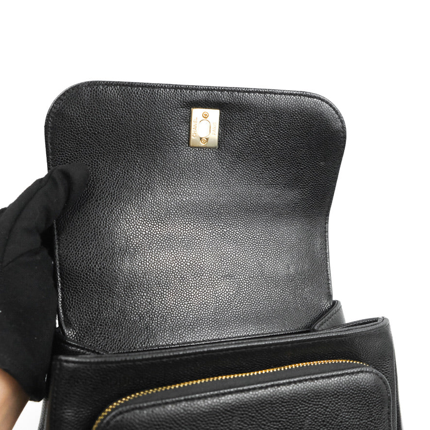 Chanel Quilted Small Business Affinity Flap Black Caviar Gold Hardware