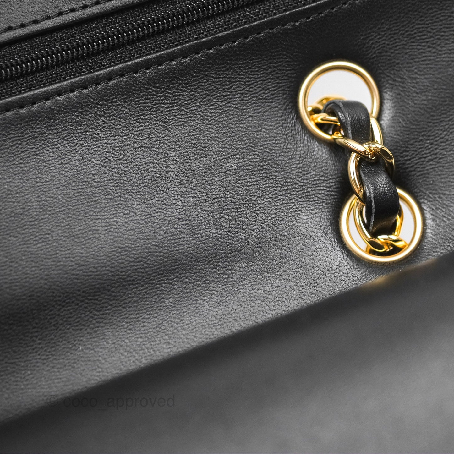 Chanel Small Classic Flap Quilted Black Lambskin Gold Hardware