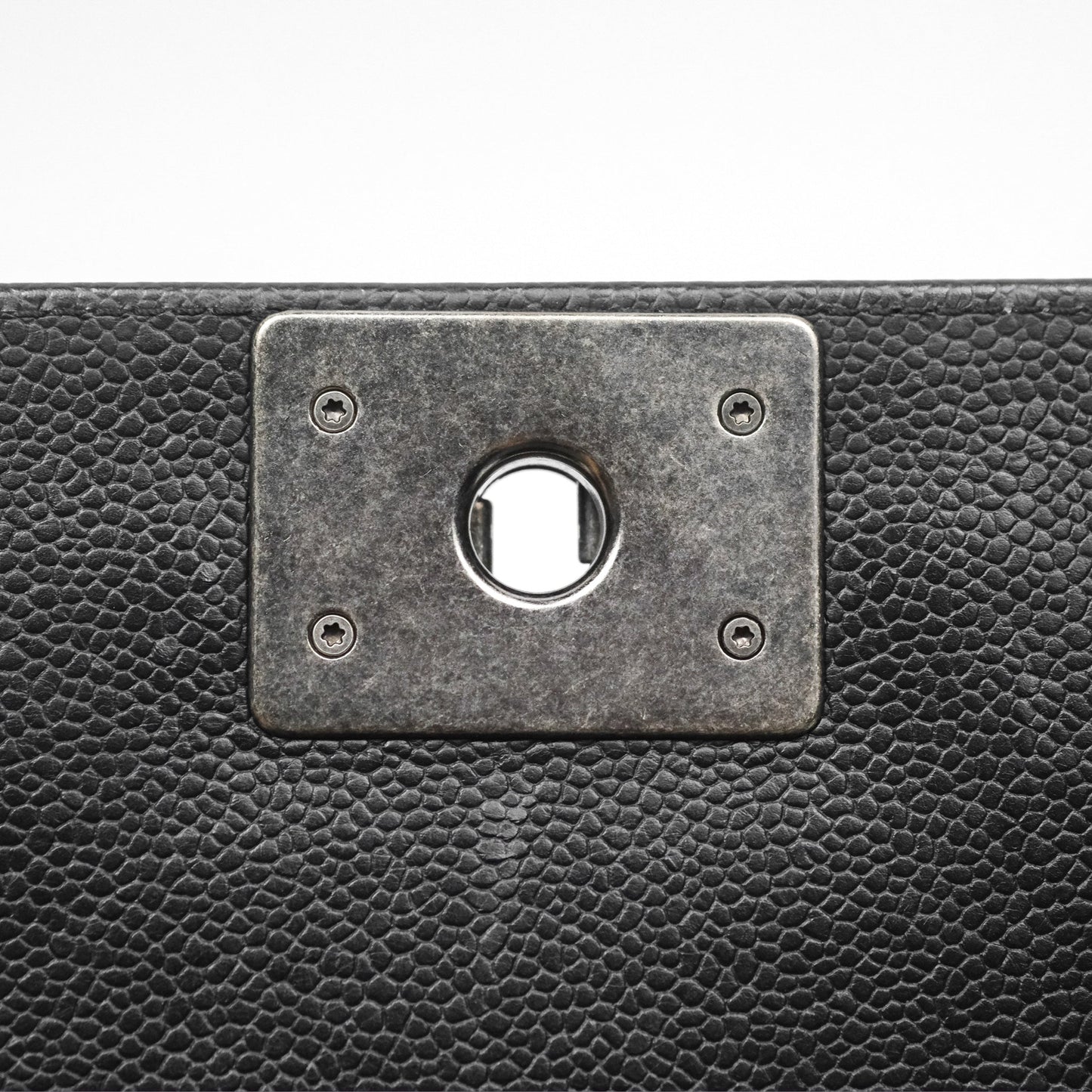 Chanel Medium Boy Chevron Black Caviar Ruthenium Hardware
