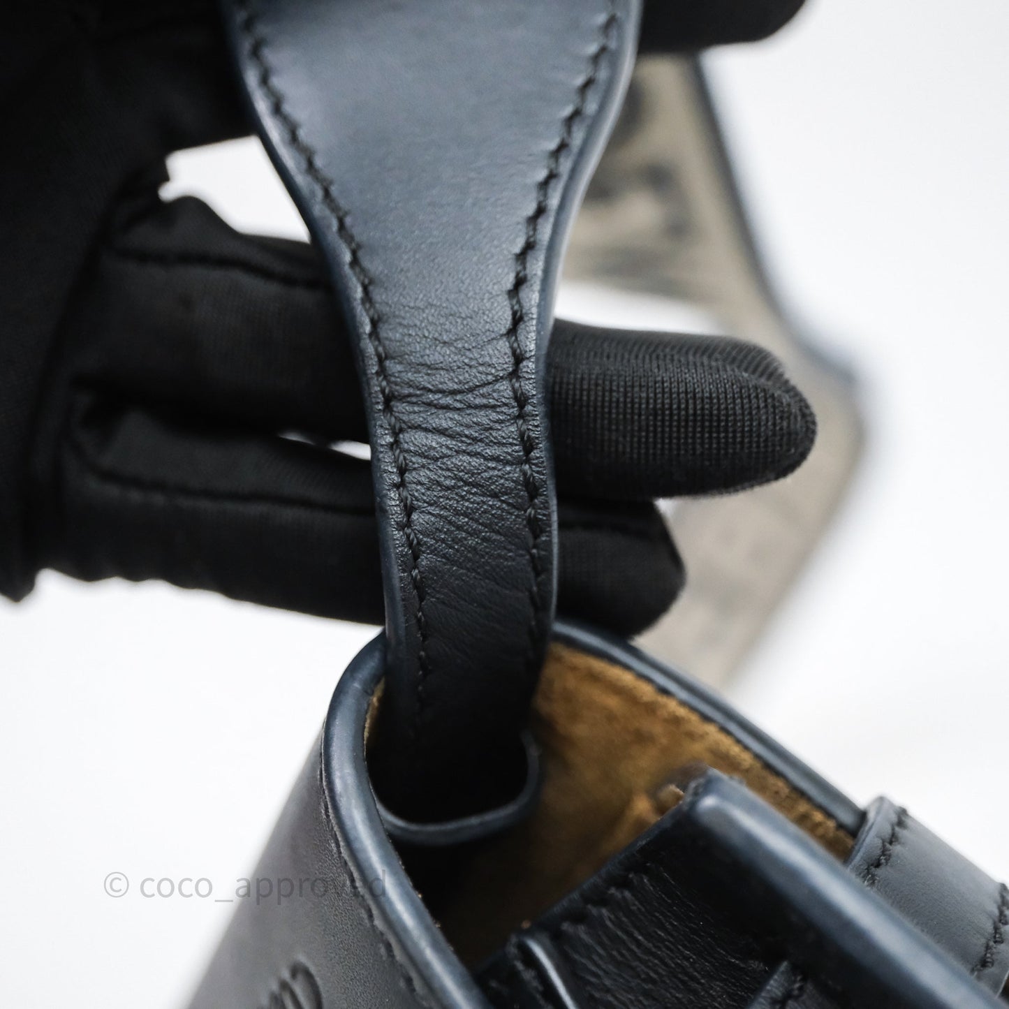 Loewe Mini Gate Dual Bag in Soft Calfskin & Jacquard Strap Black