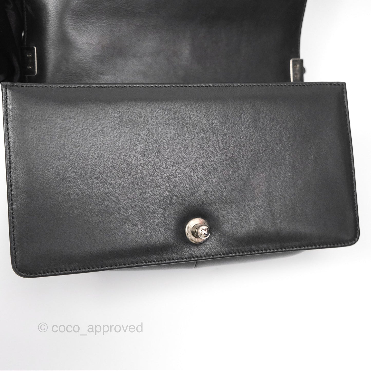 Chanel Quilted Medium Boy Black Lambskin Ruthenium Hardware