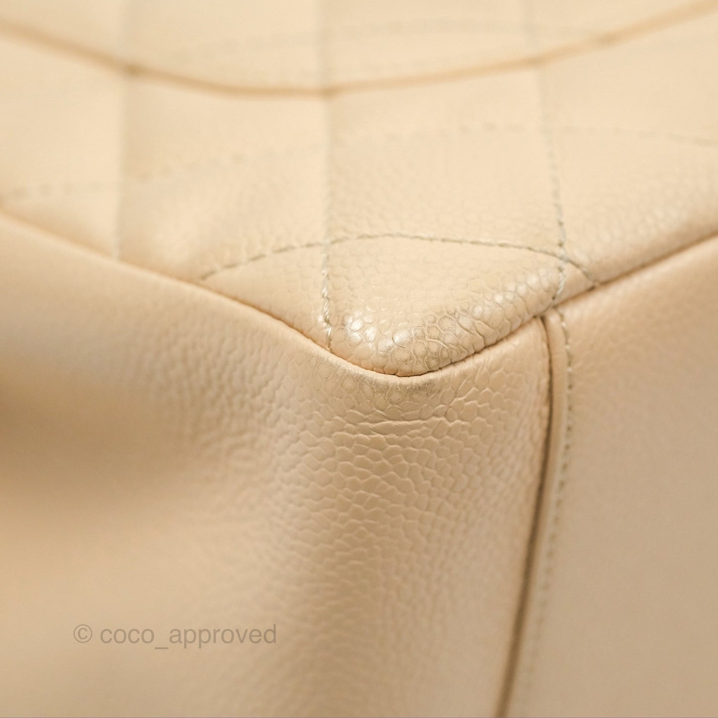 Chanel GST Beige Caviar Silver Hardware