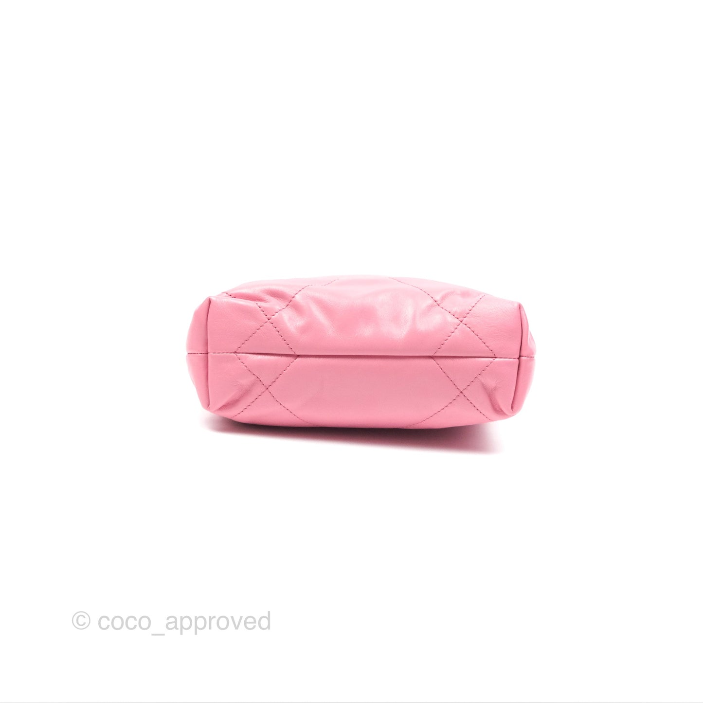 Chanel 22 Mini Bag Pink Crumpled Calfskin Aged Silver Hardware