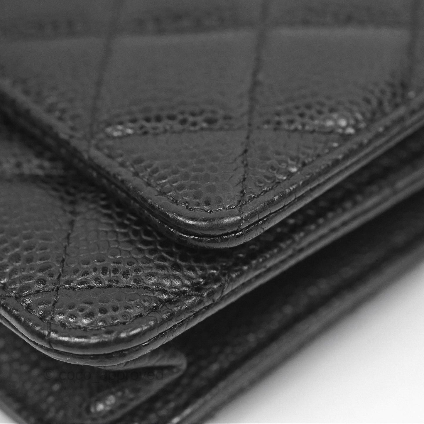 Chanel Classic Wallet On Chain WOC Quilted Black Caviar Gold Hardware