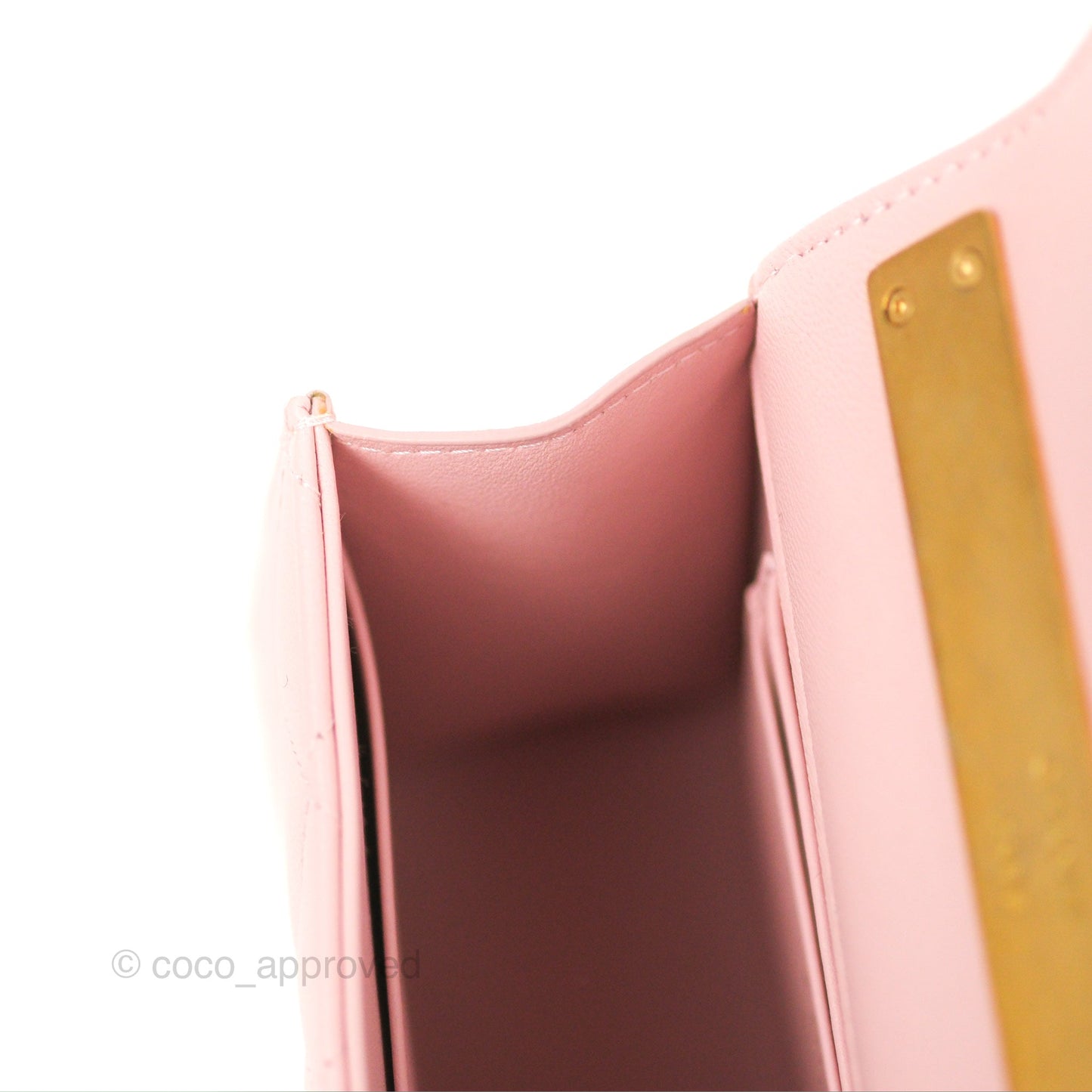 Chanel Enamel Top Handle Clutch with Chain Pink Lambskin Aged Gold Hardware 22B