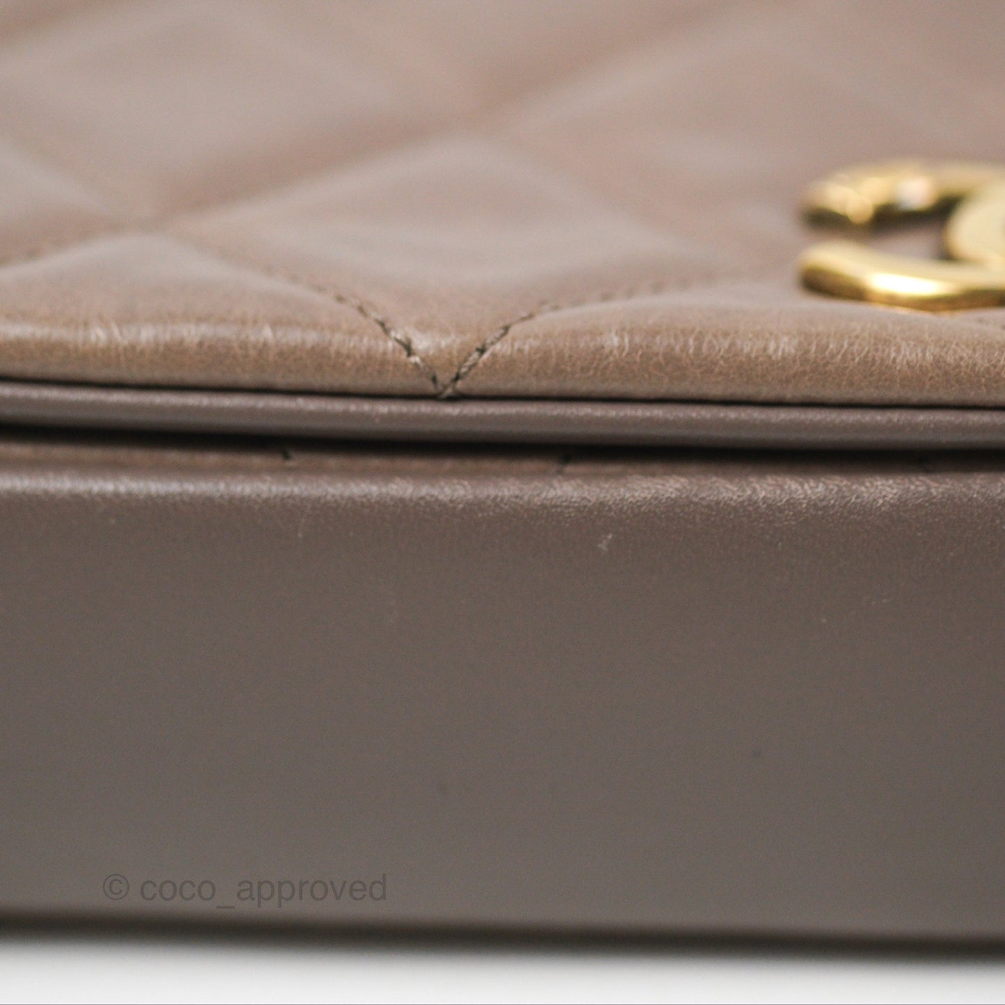 Chanel Gold Bar Single Flap Dark Grey Glazed Calfskin Gold Hardware